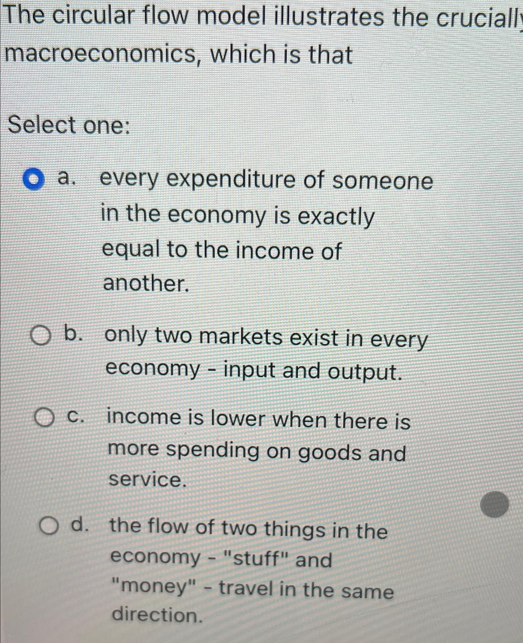 Solved The circular flow model illustrates the cruciall | Chegg.com