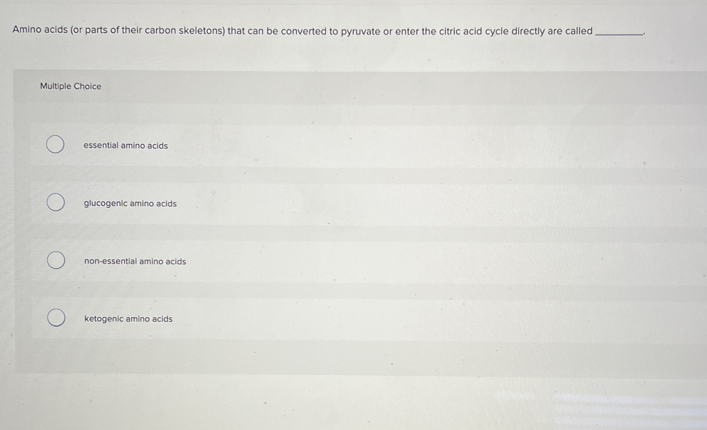 Solved Amino acids (or parts of their carbon skeletons)