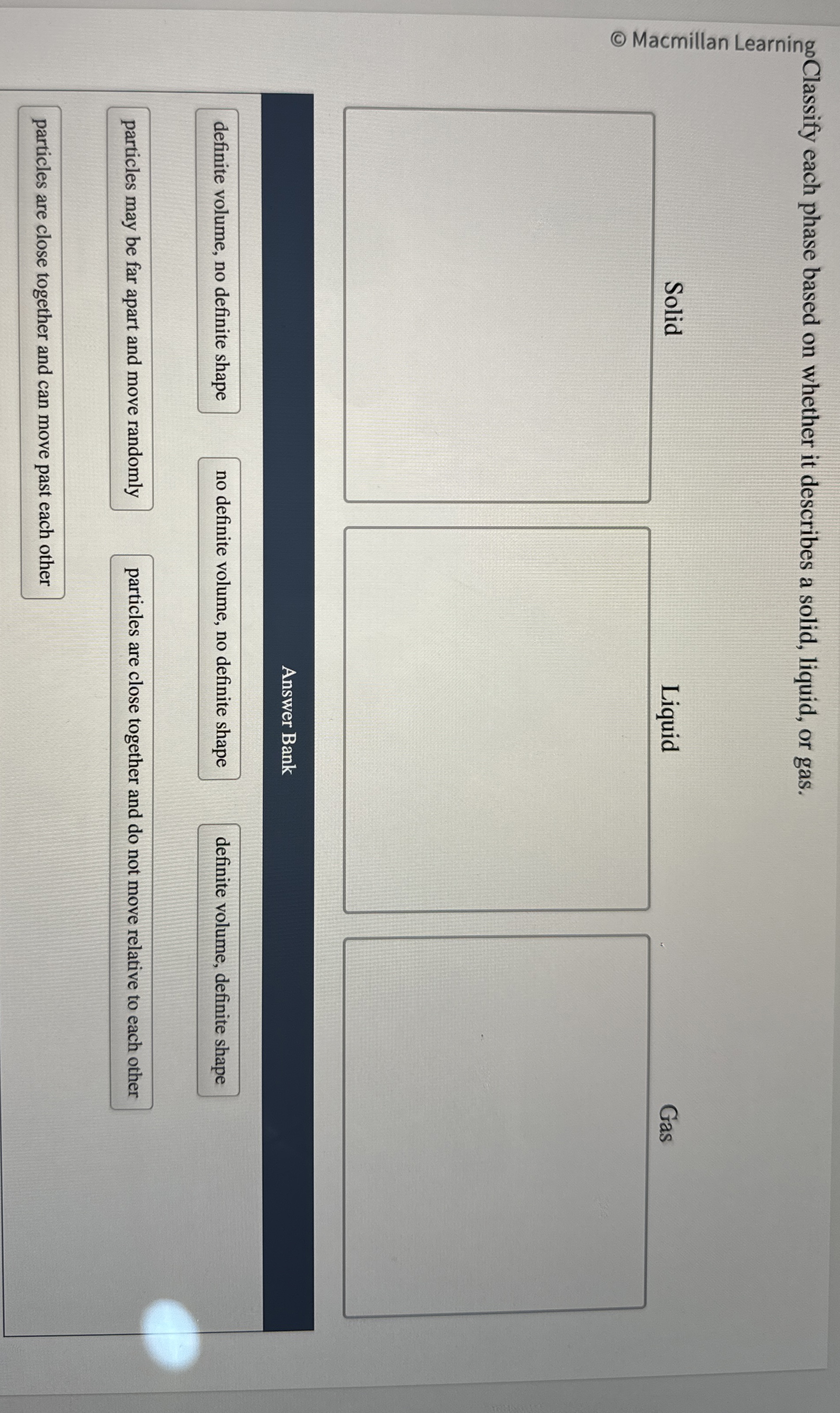 Solved Des assify each phase based on whether it describes a