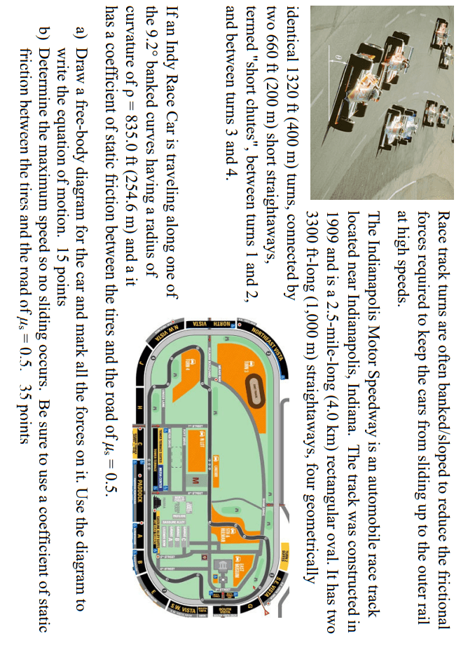 Solved Race track turns are often banked/sloped to reduce