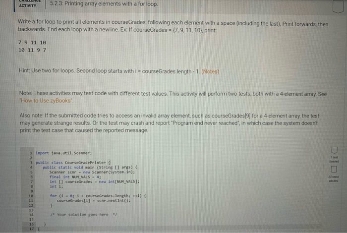 Solved CHALLENGE ACTIVITY 5.7.3 Modify Array Elements Usi...