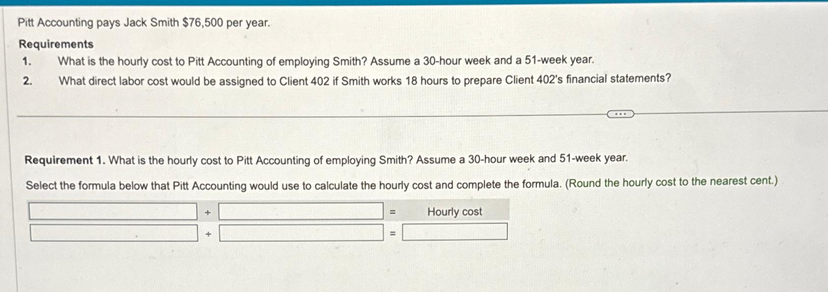 Pitt Accounting pays Jack Smith 76,500 per