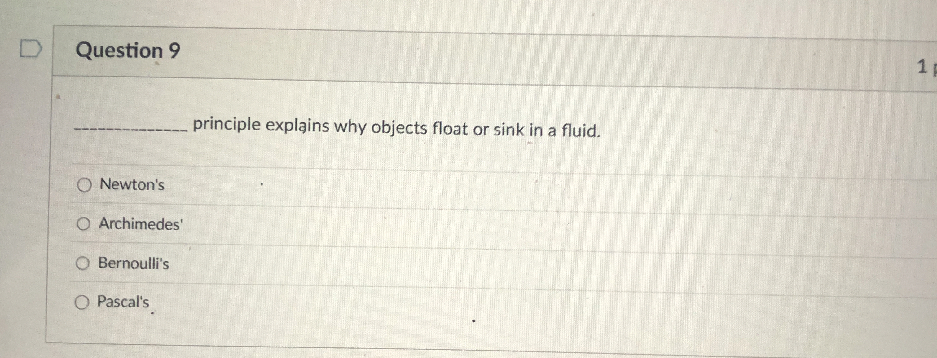 Solved Question 91 ﻿principle explains why objects float or