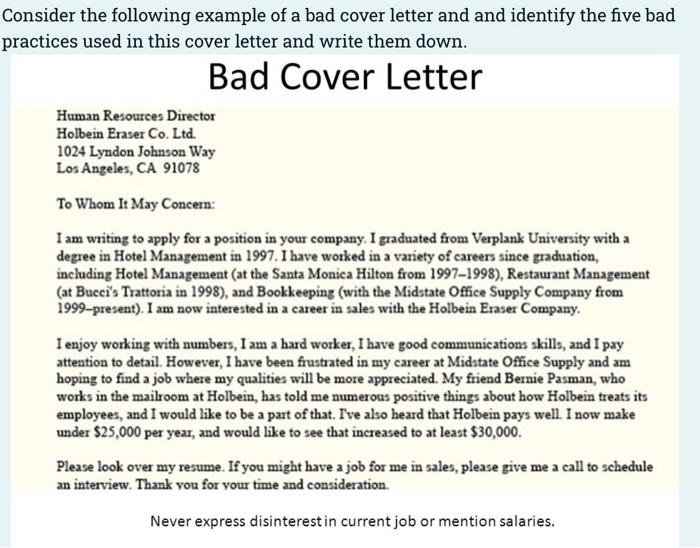 Outstanding Tips About Examples Of Good And Bad Cover Letters Customer