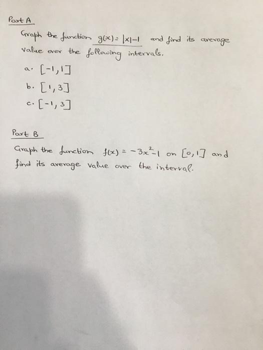 Solved Part A Graph The Function G(x)= 1x1 And Find Its