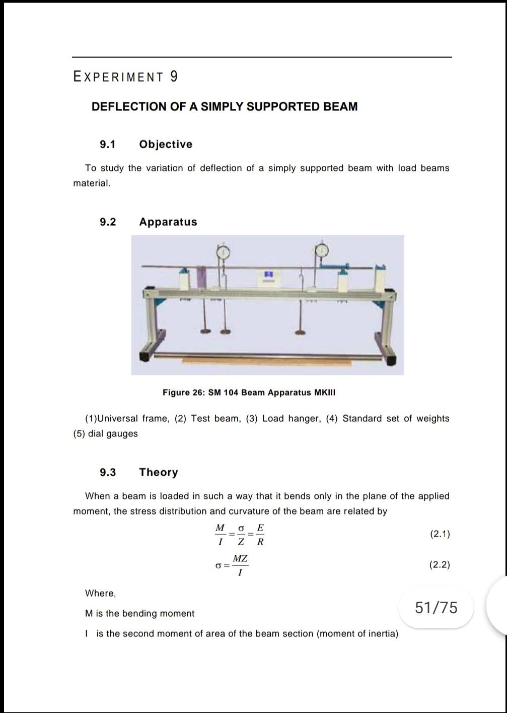 deflection of simply supported beam lab report Simon Campbell
