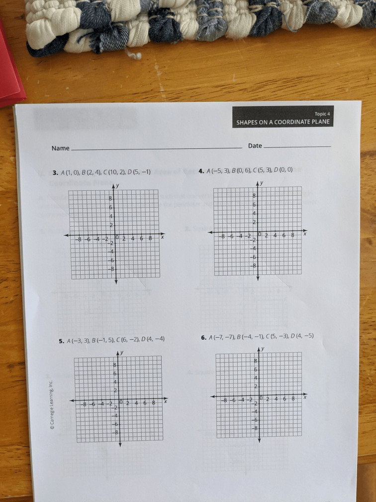Solved Topic 4 SHAPES ON A COORDINATE PLANE Name Date 3. A | Chegg.com