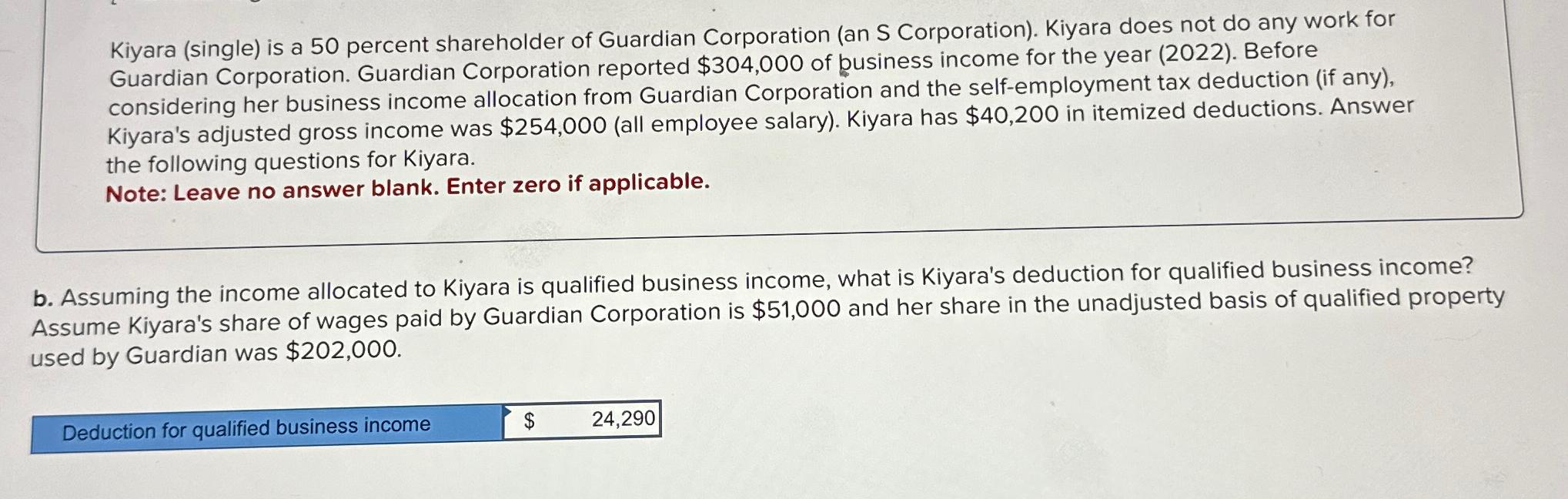 Solved Kiyara (single) ﻿is a 50 ﻿percent shareholder of
