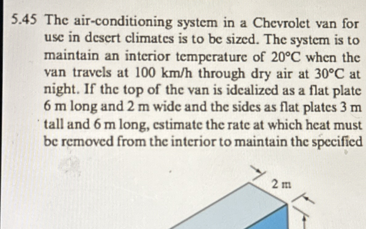 Solved 5.45 ﻿The airconditioning system in a Chevrolet van
