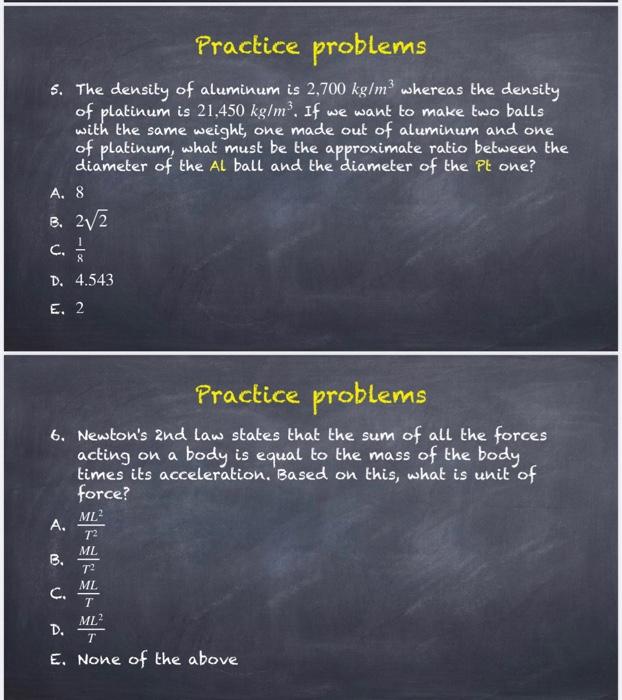 Solved 5. The density of aluminum is 2,700 kg/m3 whereas the | Chegg.com