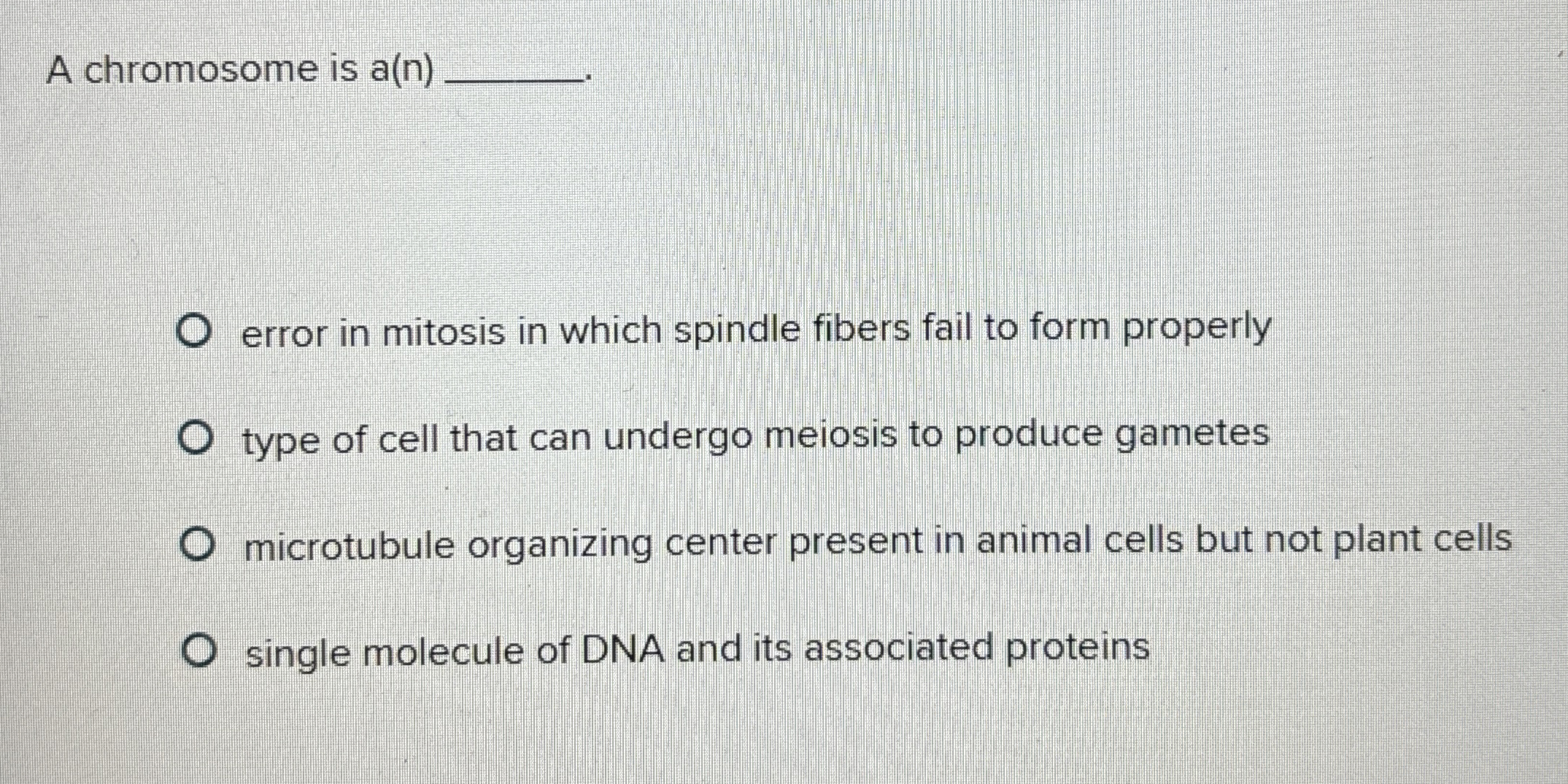 Solved A chromosome is a(n) q,error in mitosis in which