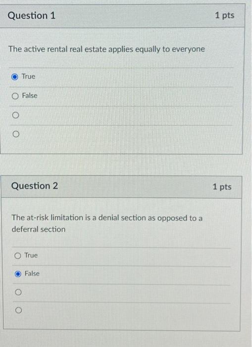 Solved The active rental real estate applies equally to