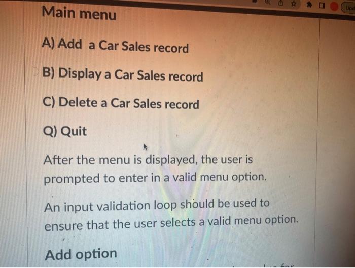 Solved Keyvalue data store PickleDB Python Car Sales