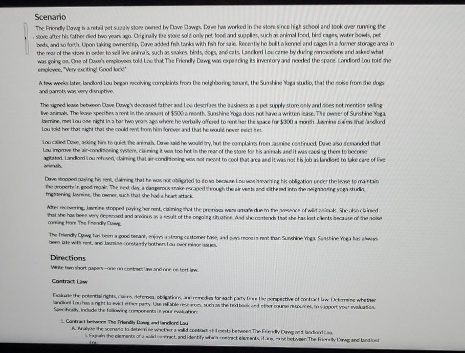 Solved Scenario The Friendly Dawg is a retail pet supply