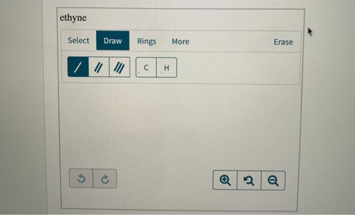 Solved Draw the structures of ethane, ethene, and ethyne. | Chegg.com