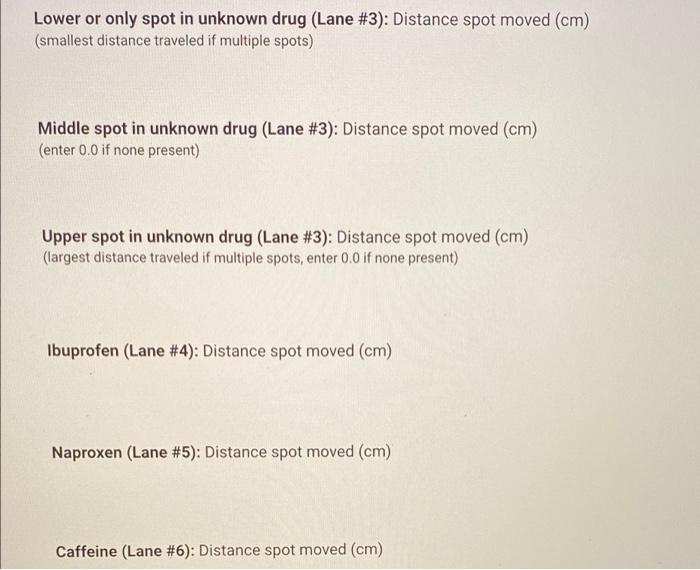 Solved 1.a) Enter the distance moved by the solvent (cm) (to