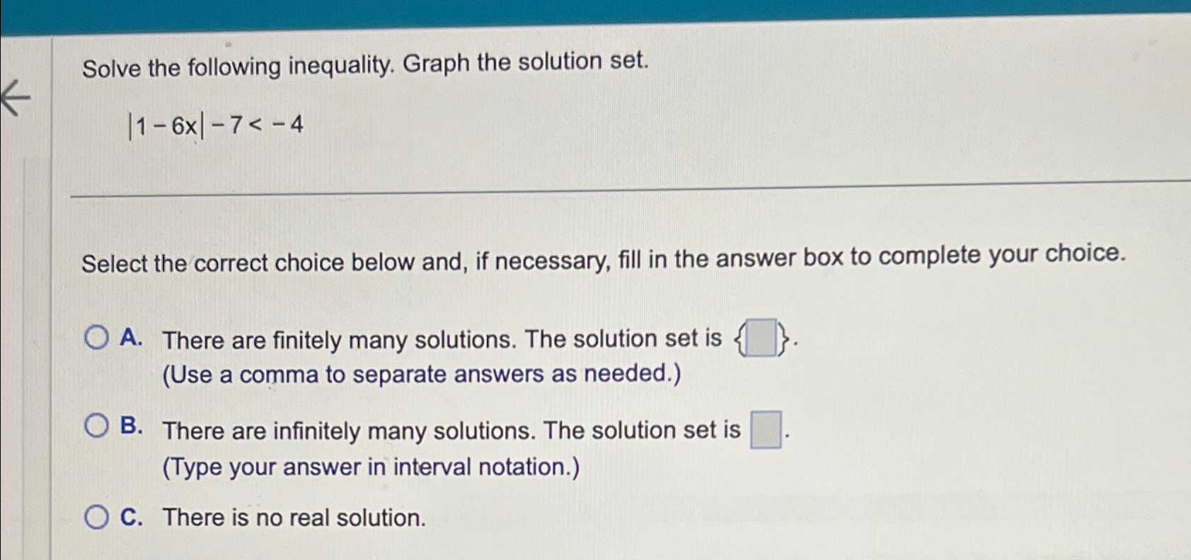 Solved Solve the following inequality. Graph the solution | Chegg.com