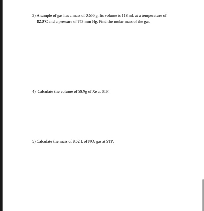 How To Find Molar Mass Of A Gas At Stp