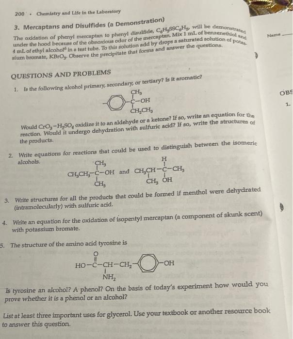 Solved This is a chemistry lab questions use the first few