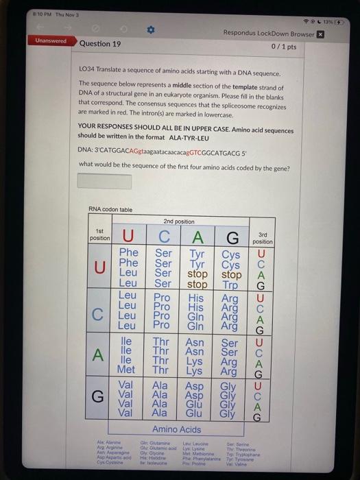 Solved LO34 Translate a sequence of amino acids starting