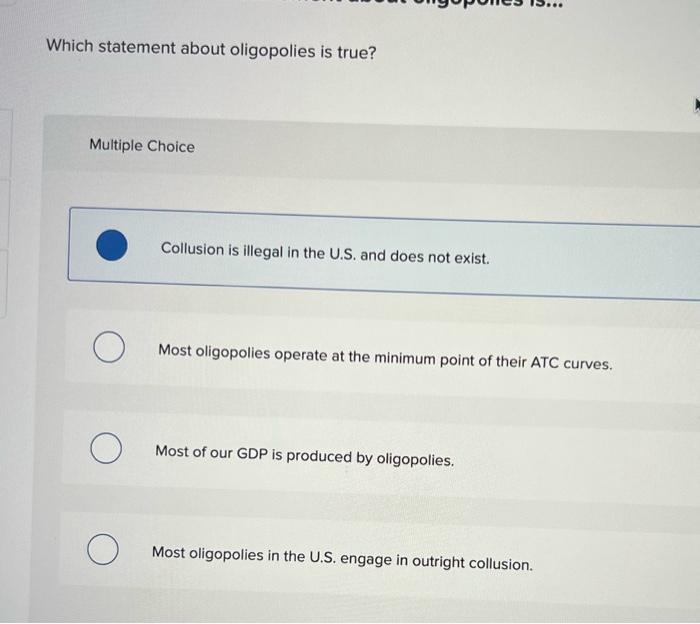 Solved MC Qu. 69 This oligopolist is a... This oligopolist