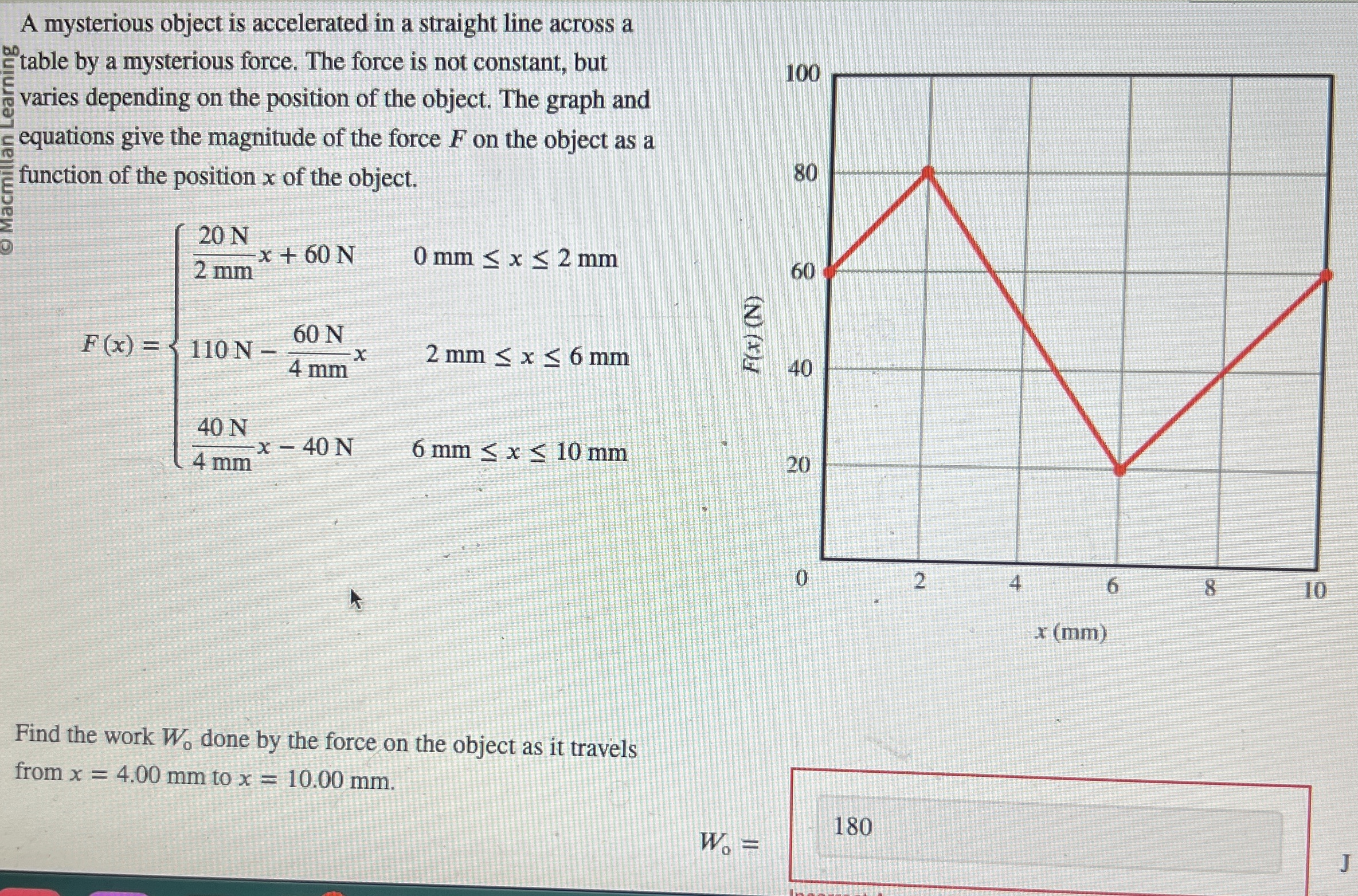 Solved A mysterious object is accelerated in a straight line