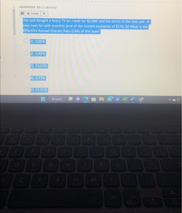 Solved You just bought a fancy TV on credit for 5,000 and