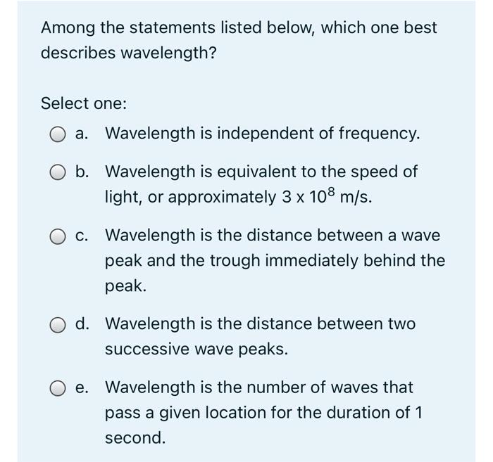Solved Among The Statements Listed Below, Which One Best | Chegg.com