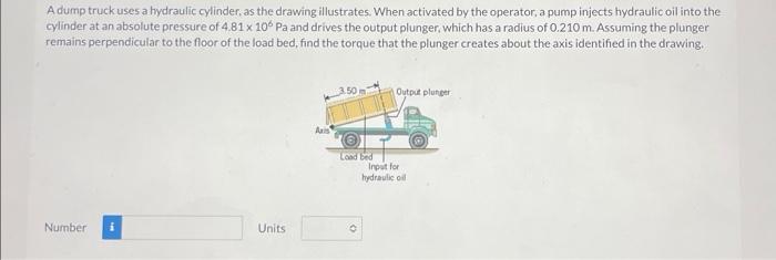 Solved A dump truck uses a hydraulic cylinder, as the | Chegg.com