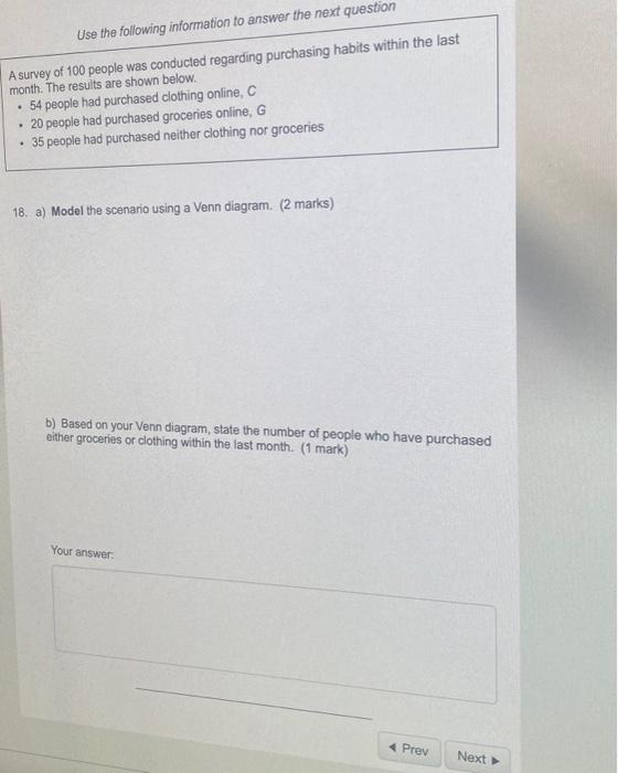 Solved A survey of 100 people was conducted regarding | Chegg.com