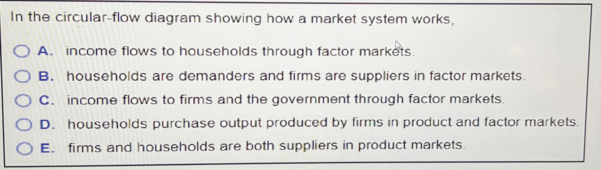 [Solved]: In the circular-flow diagram showing how a market