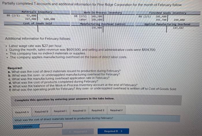 Solved Partially Completed T-Accounts And Additional | Chegg.com