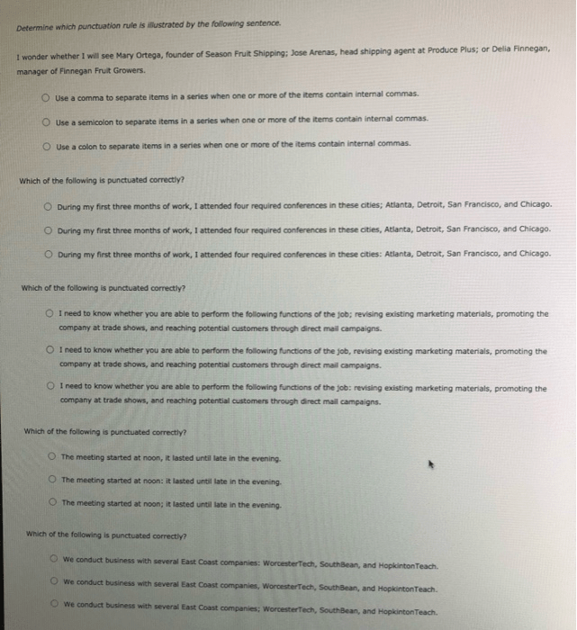 Solved 7. Grammar And Mechanics - Semicolons And Colons When | Chegg.com