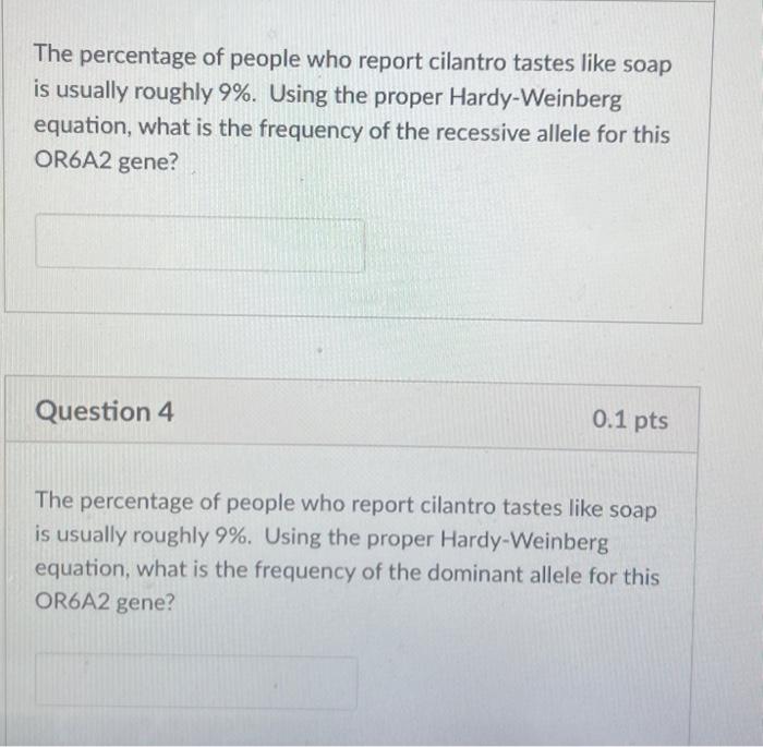 Solved I he gene for this cilantro taste is called UROAZ2.