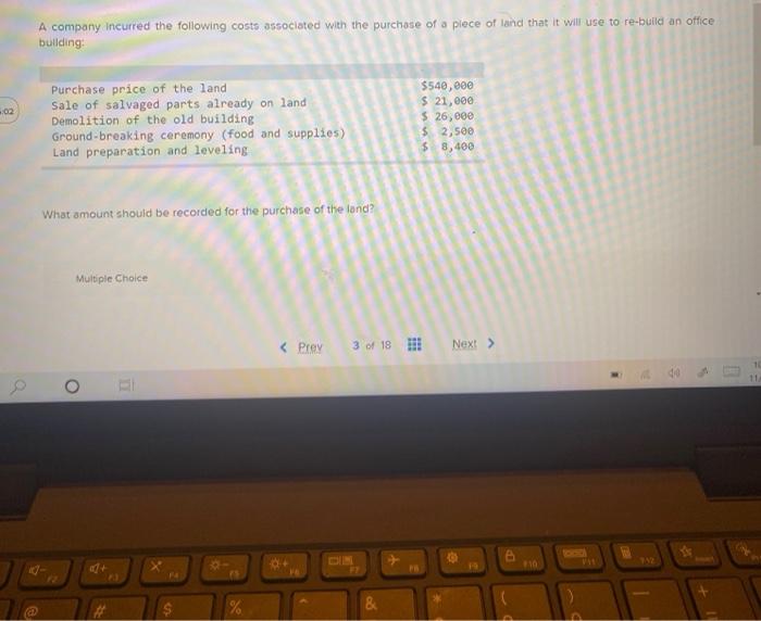 Solved A company incurred the following costs associated