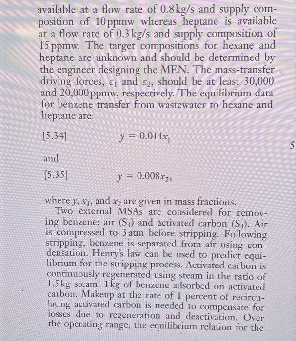 Solved 5. Fig. 5.34 shows the process flow sheet for an | Chegg.com