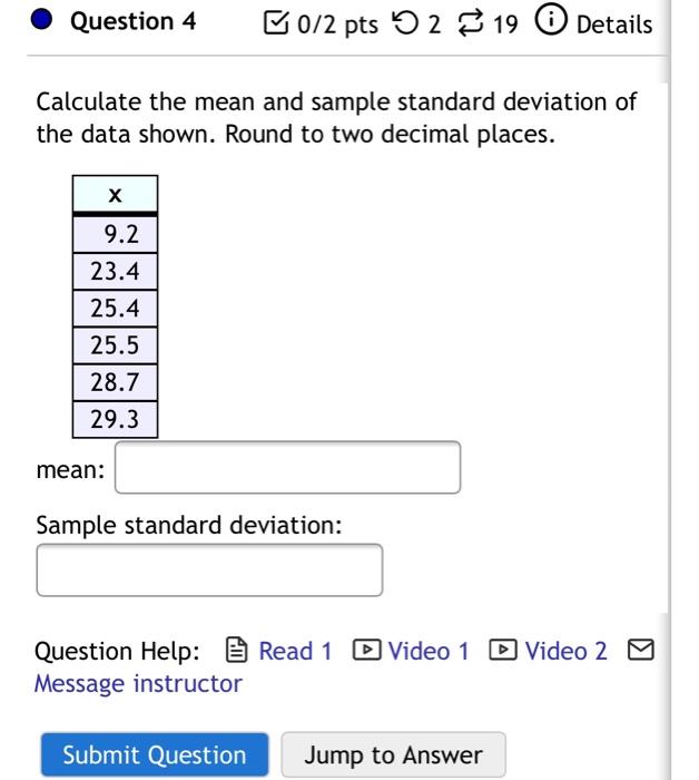 Solved Question 4 50/2 Pts 5 2 2 19 0 Details Calculate The | Chegg.com