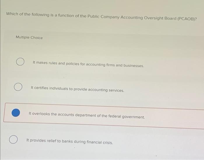 Solved Which of the following is a function of the Public