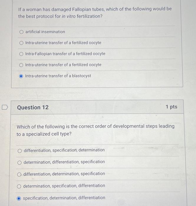 Solved If a woman has damaged Fallopian tubes, which of the