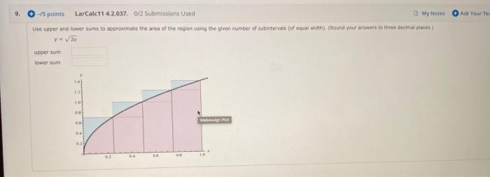 Solved 9. 15 Points LarCalc 11 4.2.037 0/2 Submissions U...