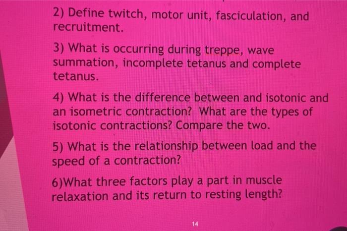 Solved 2) Define twitch, motor unit, fasciculation, and | Chegg.com