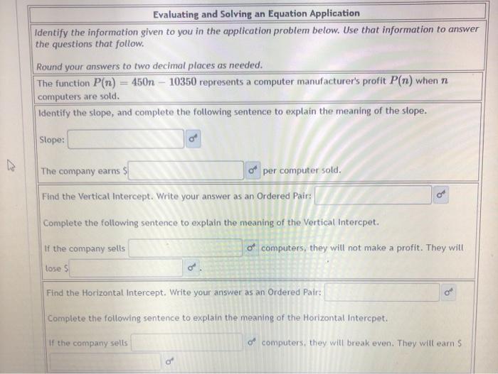 Solved Evaluating and Solving an Equation Application
