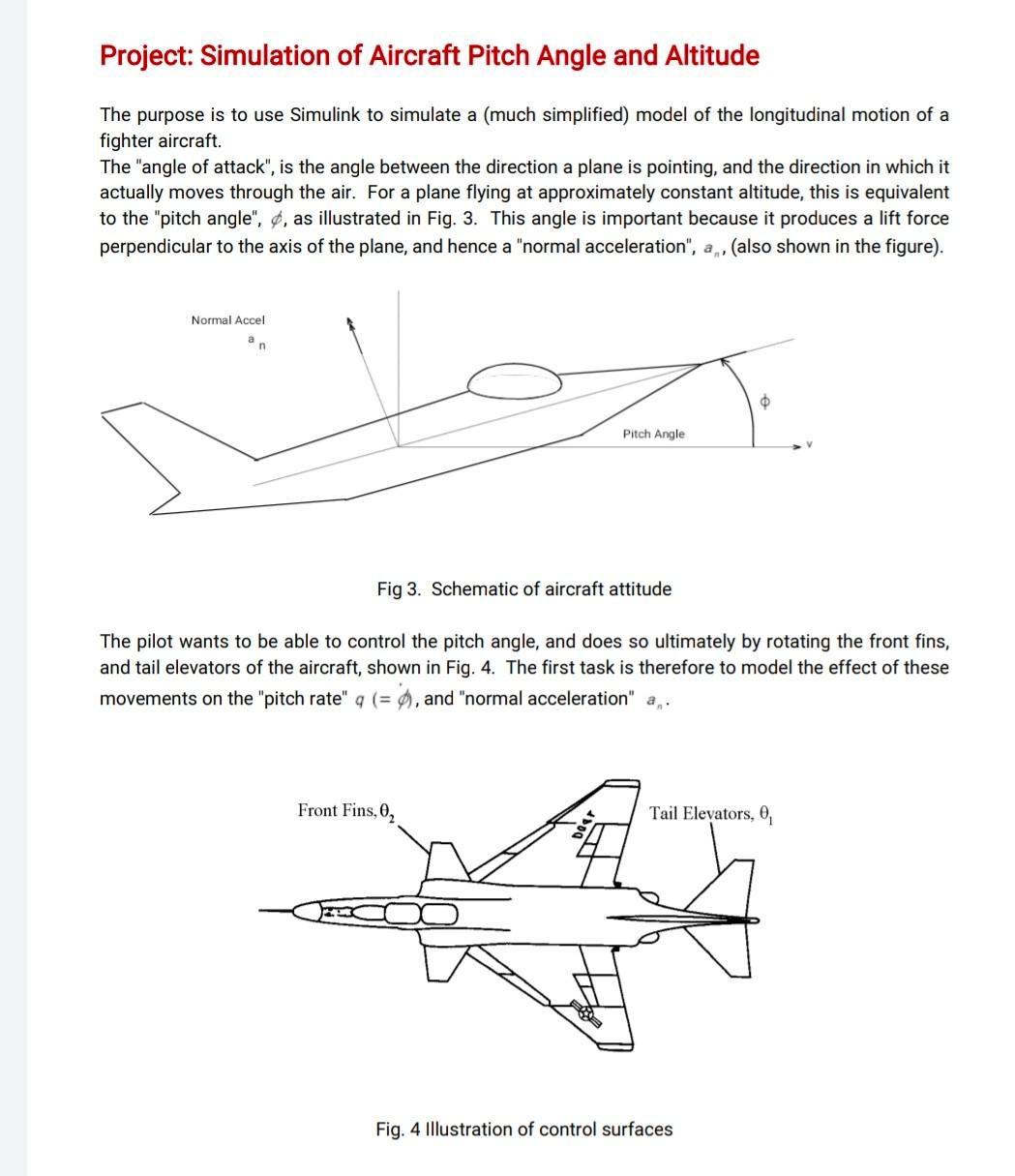 Project Simulation of Aircraft Pitch Angle and