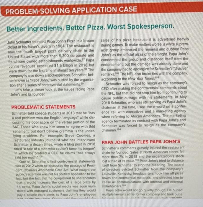 Solved PROBLEMSOLVING APPLICATION CASE Better Ingredients.