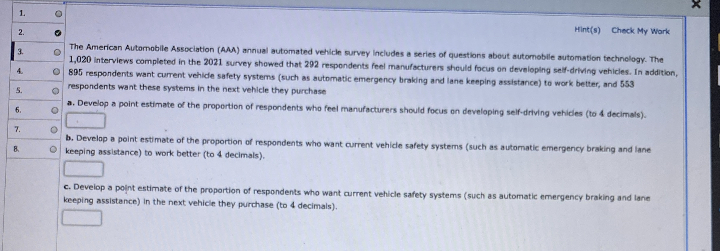 \table[[1.,0,],[2.,,Hint(s) ﻿Check My