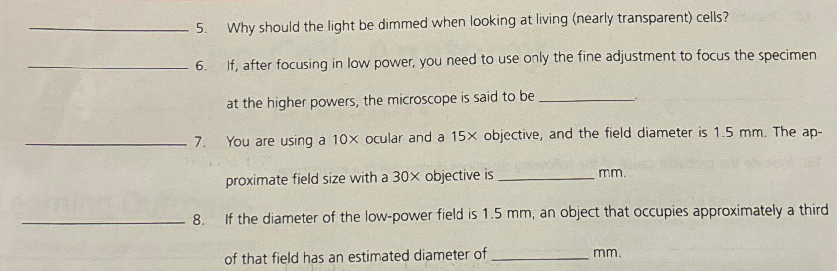 Solved Why should the light be dimmed when looking at living