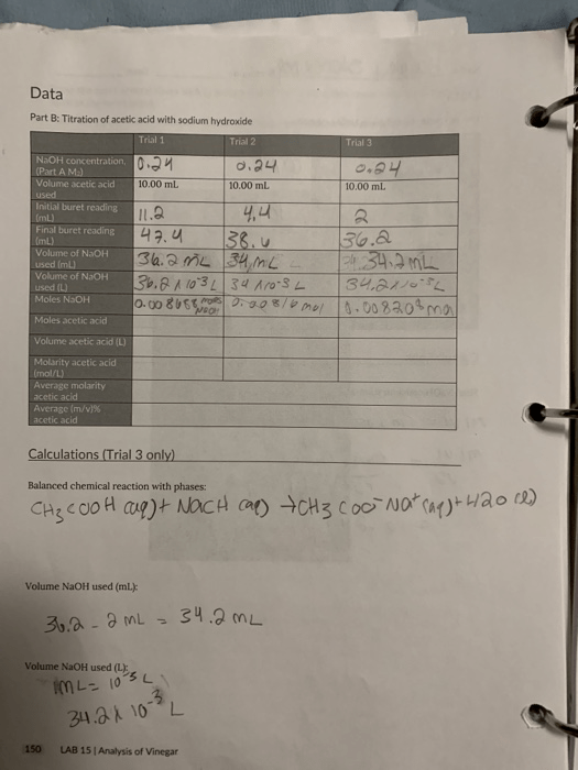 Solved LAB 15 Analysis Of Vinegar INTRODUCTION The Purpos...