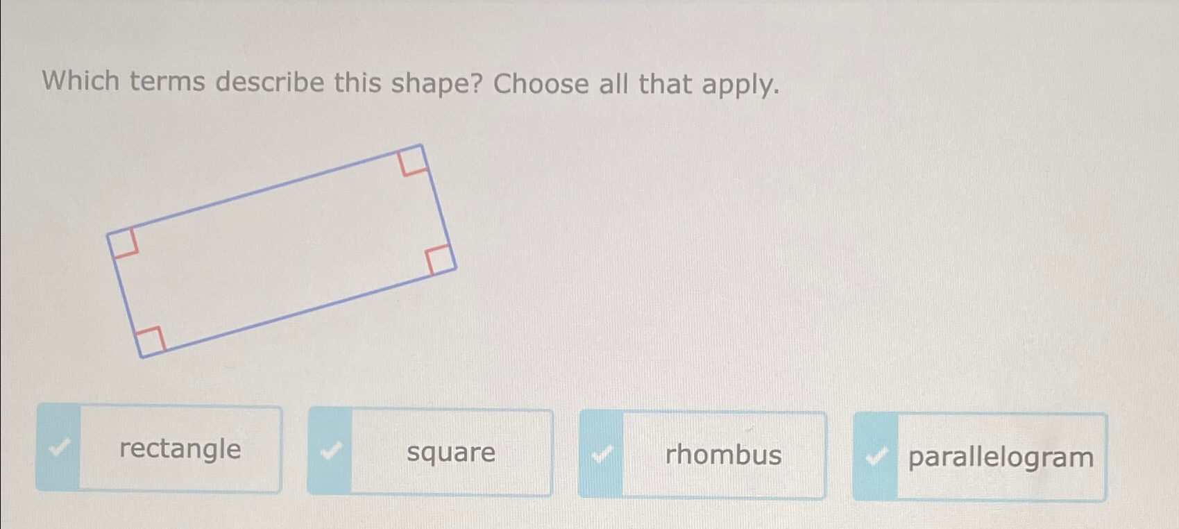 Solved Which terms describe this shape? Choose all that | Chegg.com