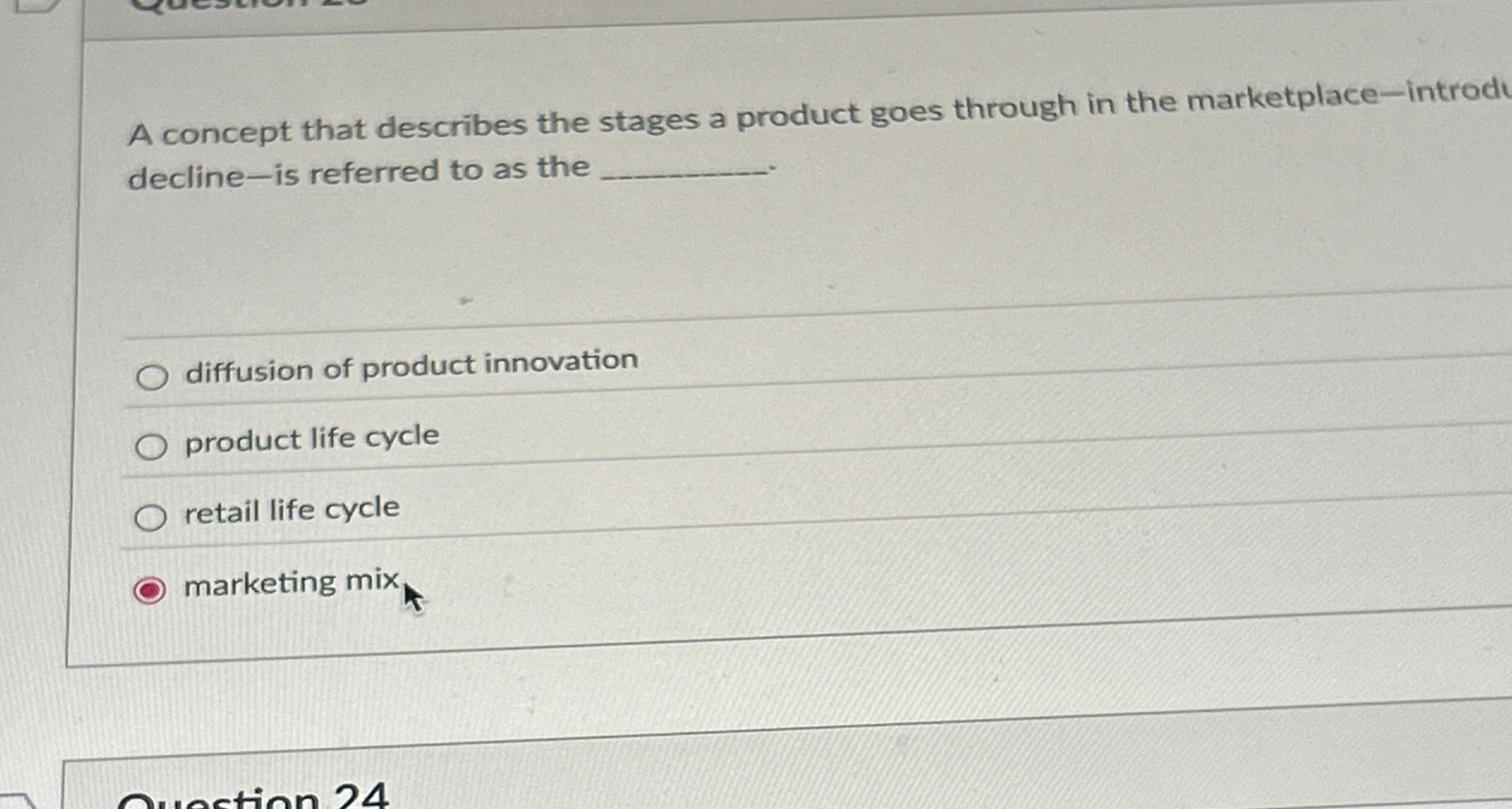 Solved A concept that describes the stages a product goes