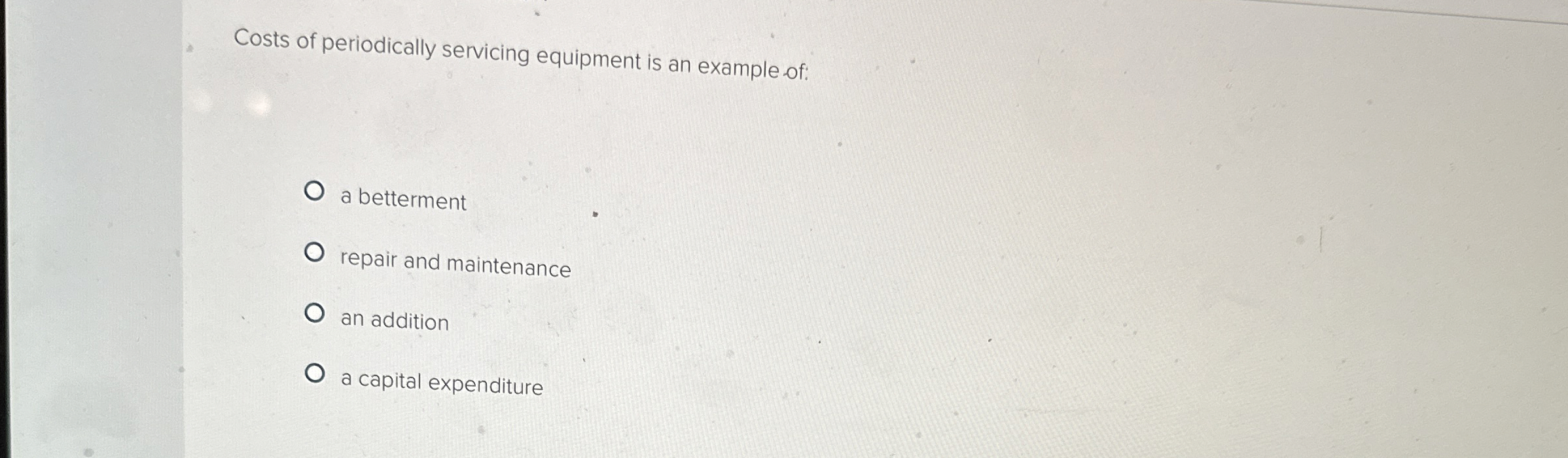 Solved Costs of periodically servicing equipment is an